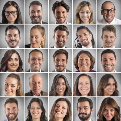 Smiling faces collage Collage of portrait of many smiling faces